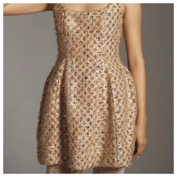 NWT Anthropologie Maeve Tweed Fit & Flare Mini Dress - Picture 7 of 16